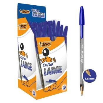 BOLIGRAFO CRISTAL LARGE 1.6MM AZUL BIC