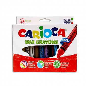 CERAS WAX CRAYONS MAXI 24 COLORES CARIOCA