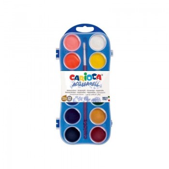 ACUARELAS 12 COLORES + PINCEL CARIOCA