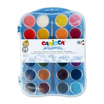 ACUARELAS 24 COLORES + PINCEL CARIOCA