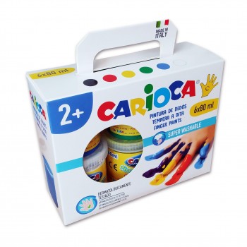 CAJA 6 PINTURA DEDOS 80ML CARIOCA