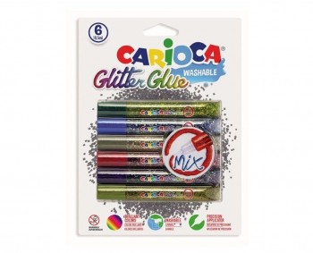 BLÍSTER GLITTER GLUE MIX 6 COLORES CARIOCA