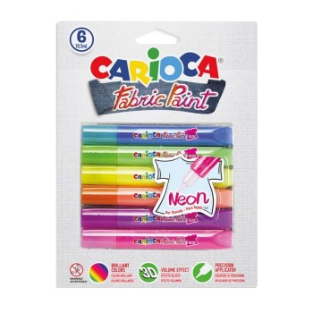 BLÍSTER NEÓN TEJIDOS 6 COLORES CARIOCA