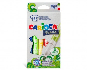 ROTULADORES FABRIC TEXTIL 6 COLORES CARIOCA