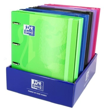 EXPOSITOR 10 CARPETA Fº 4A TAPA EXTRADURA BRILLANTE CLASSIC COLORES VIVOS+ RECAMBIO OXFORD 400106676