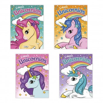 LIBRO COLOREA UNICORNIOS GLITTER SALDAÑA CPC140