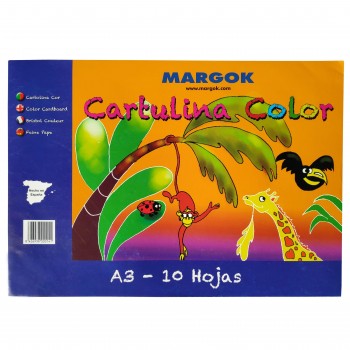 BLOC CARTULINA A3 COLORES MANUALIDADES MARGOK