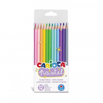 LÁPICES 12 COLORES PASTEL CARIOCA