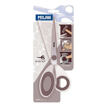 BLÍSTER TIJERA OFICINA 22CM BLANCA MILAN BWM10265