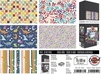 ROLLO PAPEL REGALO TODO EL AÑO 70X500CM BASIKA