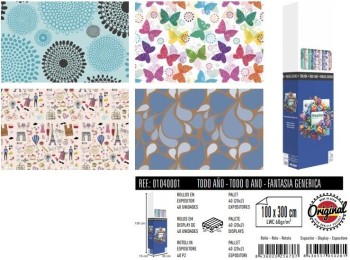 ROLLO PAPEL REGALO TODO EL AÑO 100X300CM BASIKA