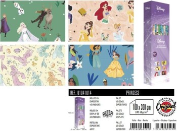 ROLLO PAPEL REGALO PRINCESS 100X300CM BASIKA