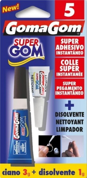 BLÍSTER PEGAMENTO IN. 3GR + DISOLVENTE Nº5 GOMAGOM