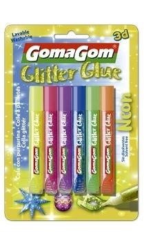 BLÍSTER 6 COLAS PURPURINA NEÓN 10.5ML GOMAGOM