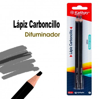 BLÍSTER 2 LÁPICES CARBONCILLO 4MM KATHAY 3310