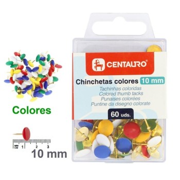BLISTER CHINCHETAS COLORES 10MM 100UNDS. KATHAY 0699