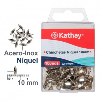 BLISTER CHINCHETAS NIQUELADAS 10MM 100UNDS. KATHAY 0480