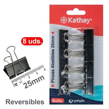 BLÍSTER 8 PINZAS ABATIBLES 25MM KATHAY 0810