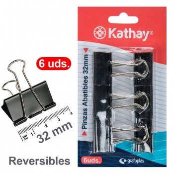 BLÍSTER 6 PINZAS ABATIBLES 32MM KATHAY 0910