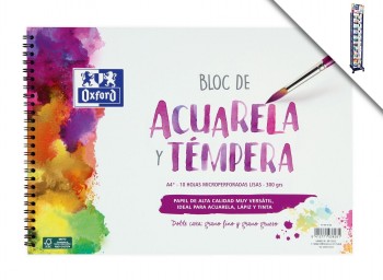 BLOC ACUARELA A4+ LISO 10H 300GR OXFORD 238 *