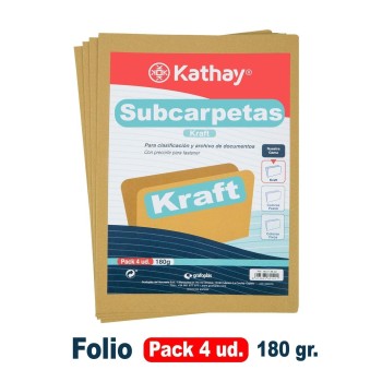 PAQUETE 4 SUBCARPETAS Fº KRAFT KATHAY 8849