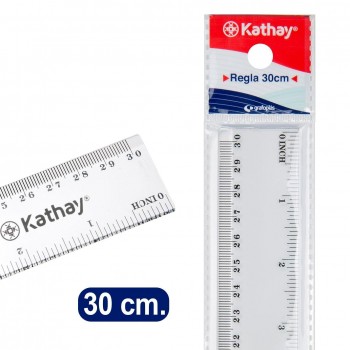 BLÍSTER REGLA PLÁSTICO 30CM KATHAY 0200