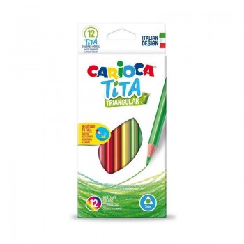 LÁPICES TRIANGULARES TITA 12 COLORES CARIOCA