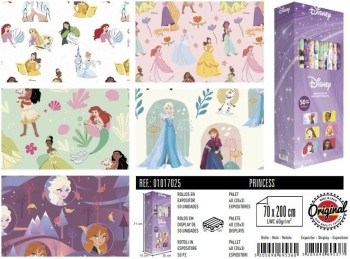 ROLLO PAPEL REGALO PRINCESS 70X200CM BASIKA