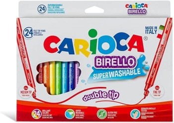 ROTULADORES BIRELLO CARTÓN 24 COLORES CARIOCA