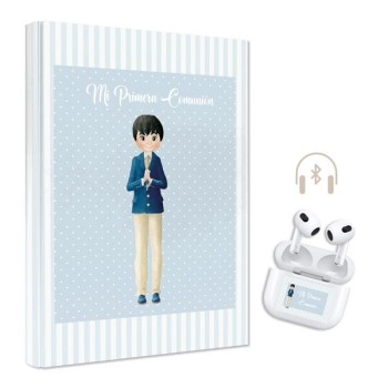 LIBRO COMUNION NIÑO PASTEL + AURICULARES ARGUVAL 47618