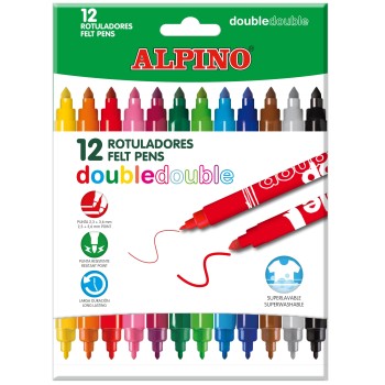 ROTULADORES DOUBLE 10+2 COLORES ALPINO