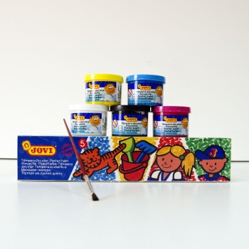 TÉMPERAS 35ML 5 COLORES + PINCEL JOVI
