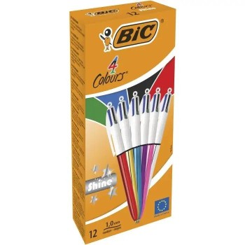 BOLÍGRAFO CUATRO COLORES SHINE SURTIDO BIC
