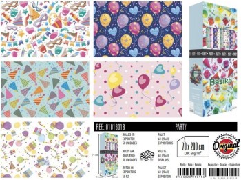 ROLLO PAPEL REGALO PARTY 70X200CM BASIKA
