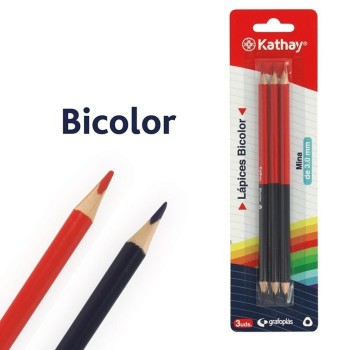 BLÍSTER 3 LÁPICES BICOLOR KATHAY 3999