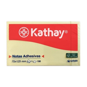 NOTAS ADHESIVAS 75X125 AMARILLO KATHAY 5560
