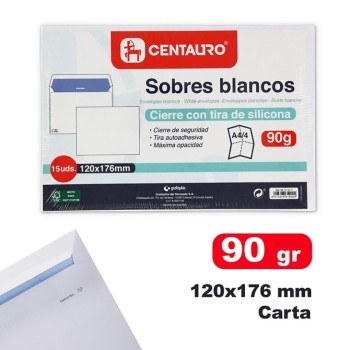 PACK 15UNDS. SOBRE 120X176 90GR. CENTAURO 1071