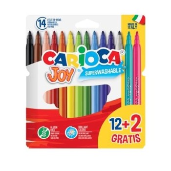 BLÍSTER CARTÓN ROTULADORES JOY 12+2 COLORES CARIOCA