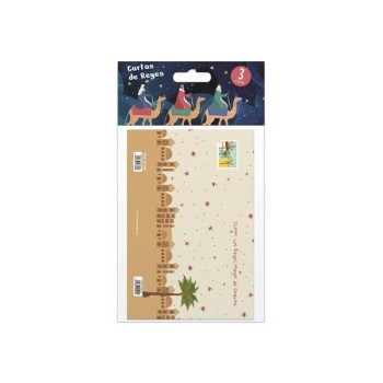 BLISTER 3 CARTAS REYES MAGOS SOLAPA PICO 16x11 ARGUVAL 47385