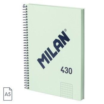 BLOC A5 MICROPERFORADO TAPA EXTRADURA CUADRO 5X5 80HOJAS 95GRS COLOR VERDE MILAN 57153E80SNCGR