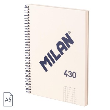 BLOC A5 MICROPERFORADO TAPA EXTRADURA CUADRO 5X5 80HOJAS 95GRS COLOR BEIGE MILAN 57153E80SNCBG