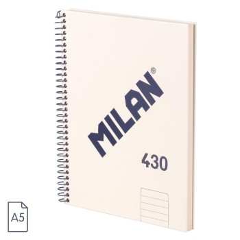 BLOC A5 MICROPERFORADO TAPA EXTRADURA HORIZONTAL 80HOJAS 95GRS COLOR BEIGE MILAN 57152E80SNCBG