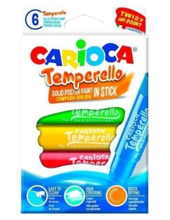 BLISTER 6 TÉMPERAS STICK TEMPERELLO CARIOCA 42739