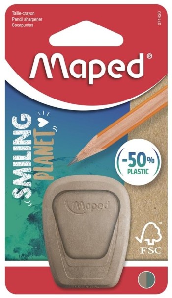 BLÍSTER SACAPUNTAS SIMPLE SMILING PLANET MAPED