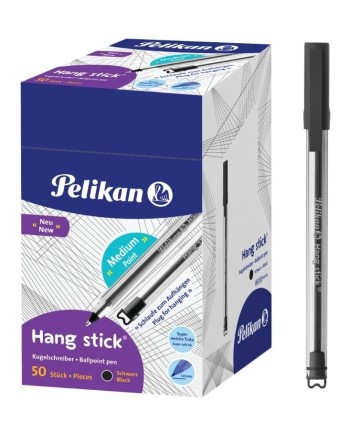 BOLIGRAFO NEGRO TINTA  ACEITE TRIANGULAR Y GANCHO PARA COLGAR  PELIKAN 400197415
