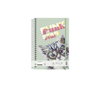 BLOC A5 TAPA PLÁSTICO ELÁSTICO FUNK STAR COLECCIÓN ANIMUSIK TACMUN