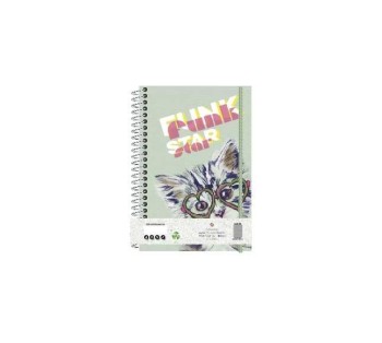 BLOC A6 TAPA PLÁSTICO ELÁSTICO FUNK STAR COLECCIÓN ANIMUSIK TACMUN