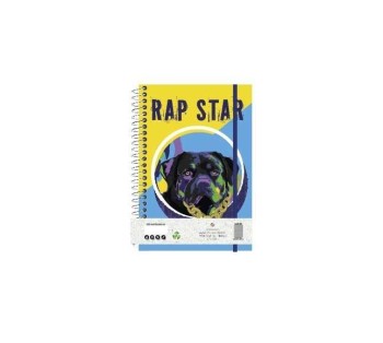 BLOC A6 ELÁSTICO RAP STAR COLECCIÓN ANIMUSIK TACMUN