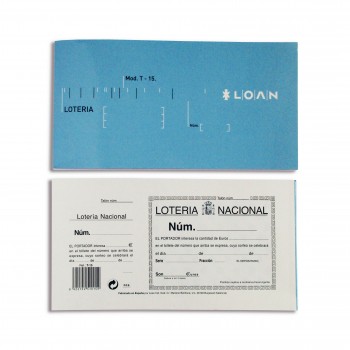 TALONARIO 3/Fº LOTERÍA LOAN T15