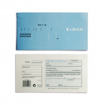 TALONARIO 3/Fº COMUNIDAD PROPIETARIOS LOAN T48